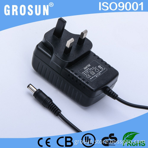 12V 2A UK Plug Charger 24W Wall Charger Plug Charger AC DC Power Adapter with CE FCC UL